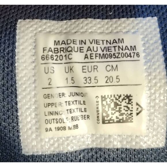 Converse Shoes Youth 2 Unicorn Chuck Taylor All Star High 666201C Blue Fabric - Picture 6 of 6